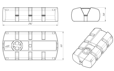Размеры емкости AUTO 1000