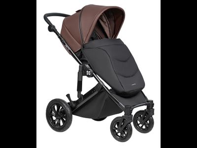 Детская коляска 3 в 1 Farfello Molly Trio Шоколадный (Экокожа)