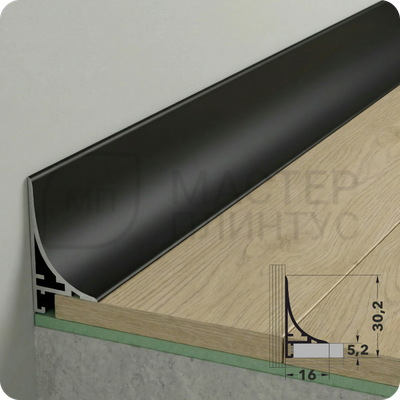 Микроплинтус АПЛ 01 производства Лука, длина 2,4м. цвет черный