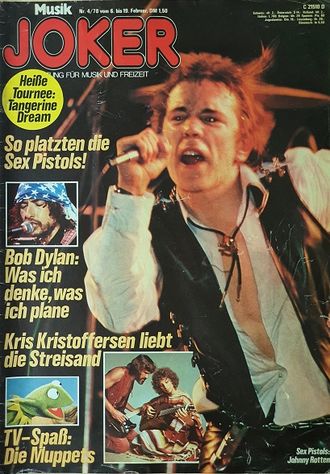 Music Joker Magazine April 1978 Sex Pistols, Rotten, Иностранные музыкальные журналы, Intpressshop