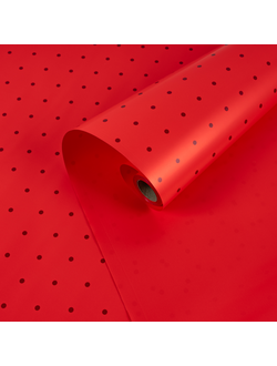 Пленка флористическая "Горошек мелкий" 57см*10м Красный ПР21/1