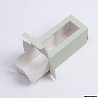Коробка для макарун «Зелёная» 5,5 x 12 x 5,5 см