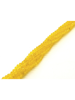 Бусины стеклянные граненные "Рондель", 2 мм, цвет желтый (343)