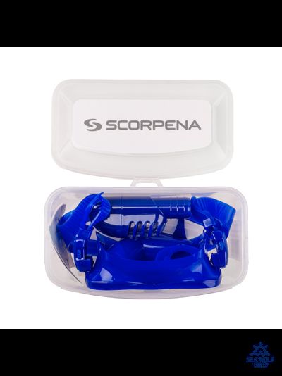 Маска для дайвинга с трубкой Scorpena Junior комплект неон-синий (детск)