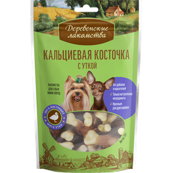 Деревенские лакомства, Кальциевая косточка с уткой для мини-пород, 55 г