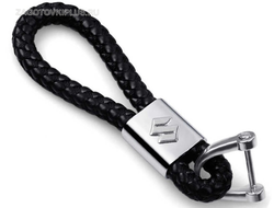 Брелок кожаный плетеный ремешок с логотипом SUZUKI