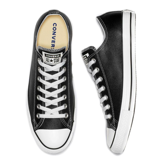 Кеды Converse All Star Leather черные низкие кожаные