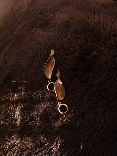 Серьги "Лепестки Медной Календулы"