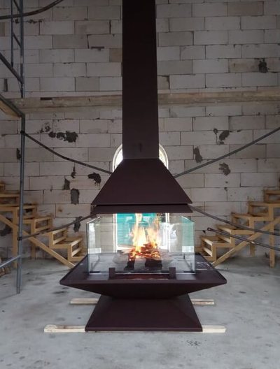 Панорамный подвесной камин Candle 123