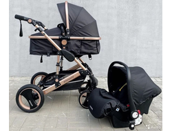 Детская коляска 3 в 1 Wisesonle Черный