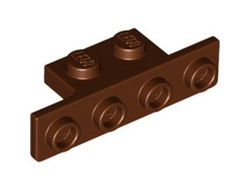 Bracket 1 x 2 - 1 x 4 with Two Rounded Corners at the Bottom, Reddish Brown (28802 / 6168623)