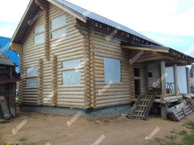 Дом из оцилиндрованного бревна Надежда, площадью 108 м2