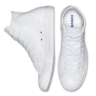 Кеды кожаные Converse Chuck Taylor All Star Monochrome белые высокие