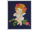 Ангел с розами c037, РТО  (набор для вышивания нитками) vkn
