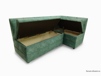 Кухонный Угловой диван "Форум-8" Зеленый правый