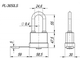 Замок навесной Fuaro PL-3650 LS (50 мм) 3 "англ."кл. (удлиненная дужка) БЛИСТЕР