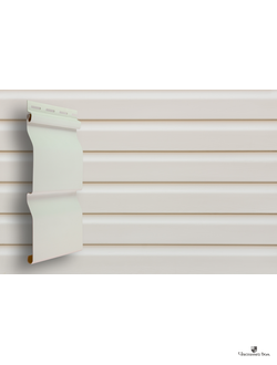 Сайдинг виниловый Grand Line D4 (slim) корабельная доска белый 0,203*3 м