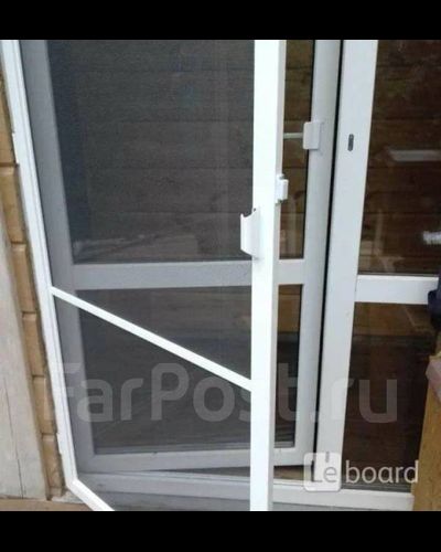 01-Дверная москитная сетка БЕЛАЯ  из полноценного дверного алюминиевого профиля    Ширина 700-2000  ( заказывается в размер)