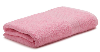 Розовое полотенце оптом махровое пр-во Байрамали (бордюр «косичка»)