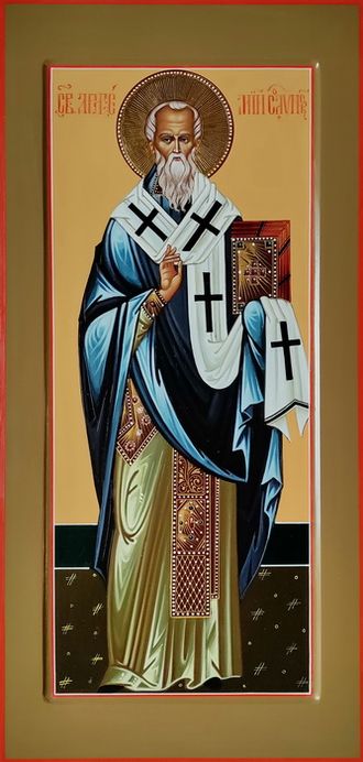Артемий (Артем) Солунский, Святитель. Рукописная мерная икона.