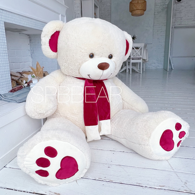 Гигантский плюшевый медведь 190 см бежевый Кевин