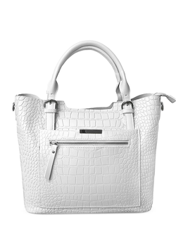 (АРТИКУЛ: 9939/1/61) СУМКА ЖЕНСКАЯ БОЛЬШАЯ, НАТУРАЛЬНАЯ КОЖА, БЕЛАЯ, СПЕРЕДИ КАРМАНЫ, РУЧКИ ЧЕРЕЗ ПЛЕЧО