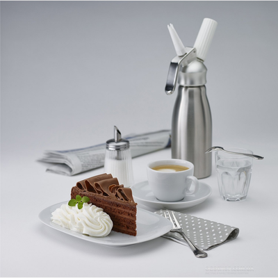 Сифон (кремер) для взбивания сливок 1 л, нержавеющая сталь/алюминий