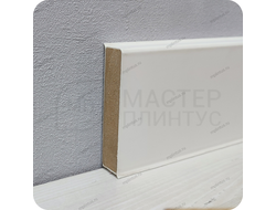 Напольный плинтус с мягким краем Dollken Cubu Flex Life XL, высота 80 мм. толщина 16 мм. цвет белый