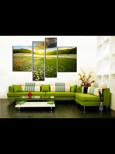 Модульная картина "Ромашки на солнце"