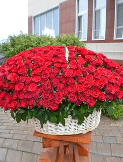 201 роза в корзине