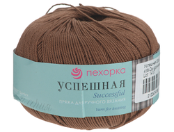 Пряжа Успешная Пехорка Состав: 100% мерсеризованный хлопок. Вес: 50 г, Длина нити: 220 м. цвет Шоколад
