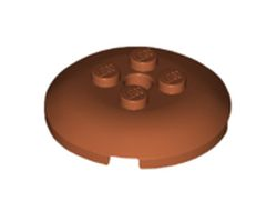 Brick, Round 4 x 4 x 2/3 Dome Top with Hole, Dark Orange (65138 / 6404641)