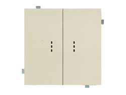 Выключатель двухклавишный перекрестный с подсветкой (механизм + клавиша) крем матовый