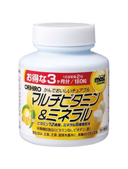 ORIHIRO MOST Жевательные мультивитамины и минералы со вкусом манго (180 табл на 90 дней).