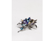 Брошь "Цветок камни стразы" синий
