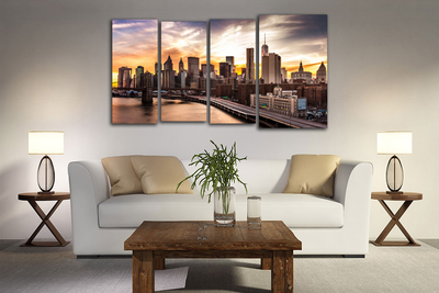 Модульная картина "Закат в Нью-Йорке"