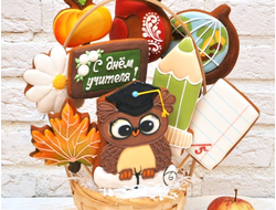 Корзина с имбирными пряниками  малая