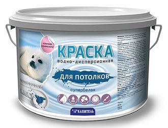 Краска водно-дисперсионная для потолков Супербелая 3 кг Капитель New