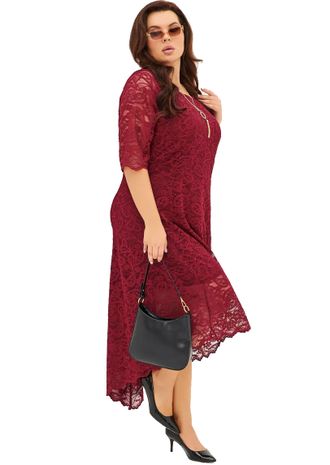 Вечернее праздничное платье Арт. 14013-1630 (Цвет бордовый) Размеры 52-62