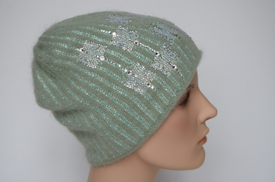 Мятный вязаный головной убр Италия для женщин