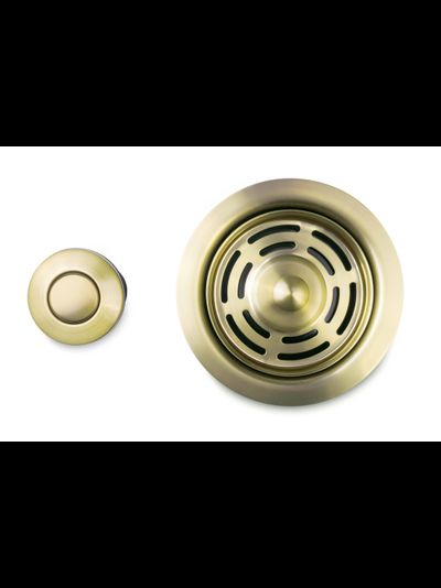 Комплект для измельчителя: фланец + кнопка в цвете "Светлое золото"