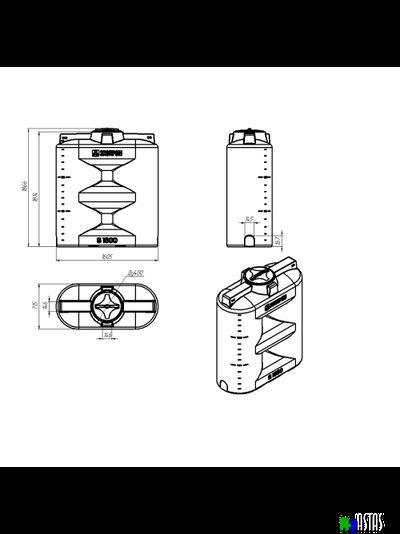 Емкость Экопром S 1500 л New синяя