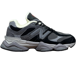 New Balance 9060 Black Grey с мехом