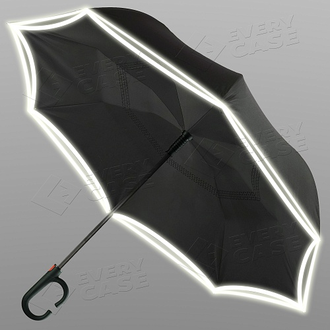 Световозвращающий полуавтоматический обратный зонт, цветной
