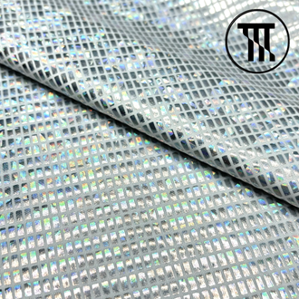 Трикотаж Космический прямоугольник, цв. Белый