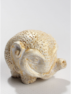 СУВЕНИР "Слоненок-шар бело-золотой"  в точечку