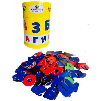 Обучающая игра "Азбука магнитная классическая, 141 буква русского алфавита" набор красных и синих букв,  BeeZee Toys