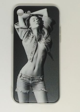 Защитная крышка силиконовая iPhone 7 девушка