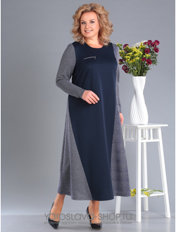 Модель: А-3344. Платье А-силуэта с вертикальными косыми линиями.