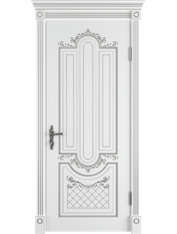 VFD. ALEXANDRIA 3D/  POLAR PS. АЛЕКСАНДРИЯ 3D/ БЕЛАЯ ЭМАЛЬ--ПАТИНА СЕРЕБРО. ПОЛОТНО ГЛУХОЕ